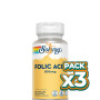 Pack 3x ACIDO FOLICO 800Mcg. 100 CAPSULAS VEGETALES SOLARAY