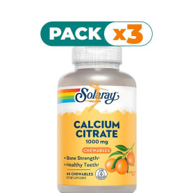 Pack 3x CALCIUM CITRATE 60 COMPRIMIDOS NARANJA SOLARAY