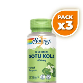 Pack 3x GOTU KOLA 100 CAPSULAS SOLARAY