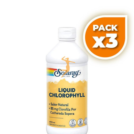 Pack 3x CHLOROPHYLL LÍQUIDA 480 ML SOLARAY