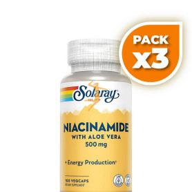 Pack 3x NIACINAMIDE 500Mg 100 CAPSULAS SOLARAY