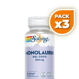 Pack 3x MONOLAURIN 500MG 60 CÁPSULAS VEGETALES SOLARAY