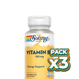 Pack 3x VITAMINA B1 100MG 100 CÁPSULAS VEGETALES SOLARAY