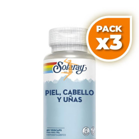 Pack 3x PIEL, CABELLO Y UÑAS 60 CÁPSULAS VEGETALES SOLARAY