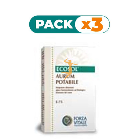 Pack 3x AURUM POTABILE 10Ml. (Oro Alquémico) FORZA VITALE