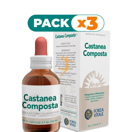 Pack 3x CASTANEA COMPOSTA 50Ml. FORZA VITALE