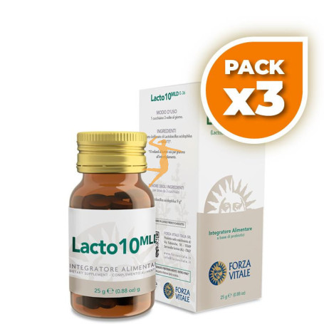Pack 3x LACTOBACILLUS ACIDOPHYLUS (LACTO10) 25Gr. FORZA VITALE