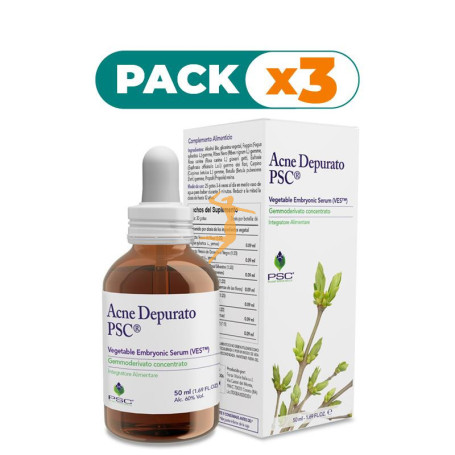 Pack 3x PSC ACNE DEPURATO 50Ml. FORZA VITALE
