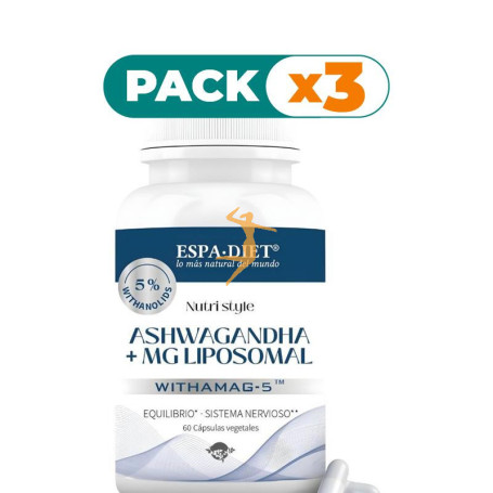 Pack 3x ASHWAGANDHA + MG LIPOSOMAL 60 CÁPSULAS ESPADIET