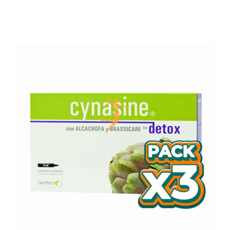Pack 3x CYNASINE DETOX 20 AMPOLLAS DIETMED