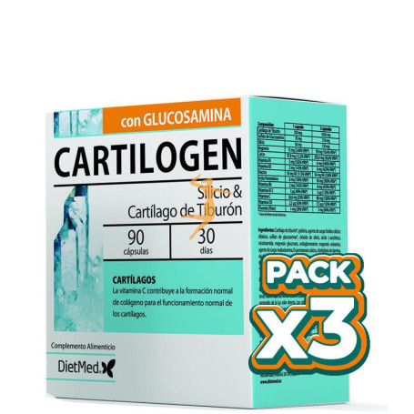 Pack 3x CARTILOGEN 90 CÁPSULAS DIETMED
