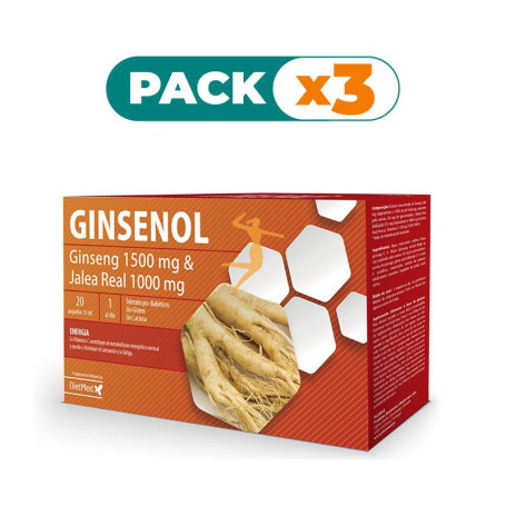 Pack 3x GINSENOL 20 AMPOLLAS DIETMED