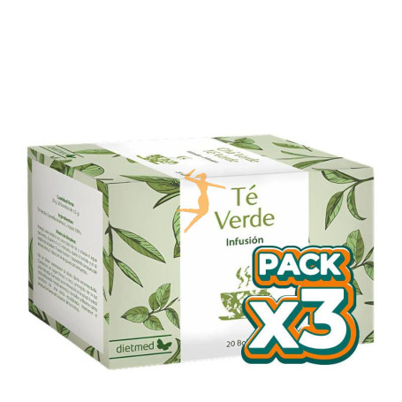 Pack 3x TÉ VERDE INFUSIÓN 20 SOBRES DIETMED