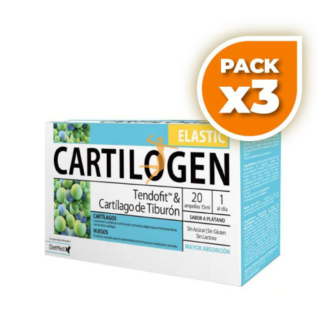 Pack 3x CARTILOGEN ELASTIC 20 AMPOLLAS DIETMED