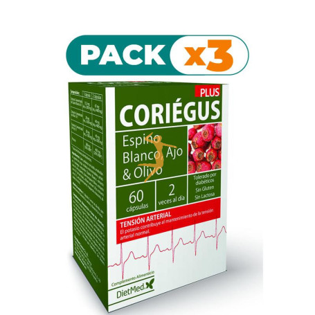 Pack 3x CORIEGUS PLUS 60 CÁPSULAS DIETMED