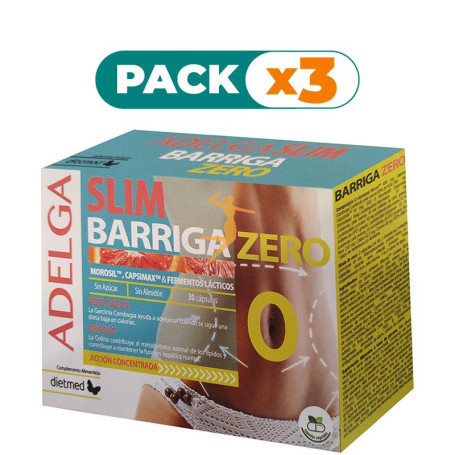 Pack 3x ADELGASLIM BARRIGA ZERO 30 CÁPSULAS DIETMED