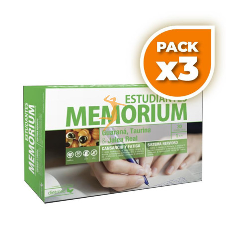 Pack 3x MEMORIUM ESTUDANTES 30 AMPOLLAS DIETMED