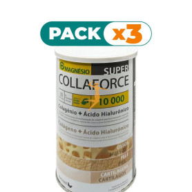 Pack 3x SUPER COLLAFORCE 10.000 MAGNESIO (LIMÓN) 450GR DIETMED