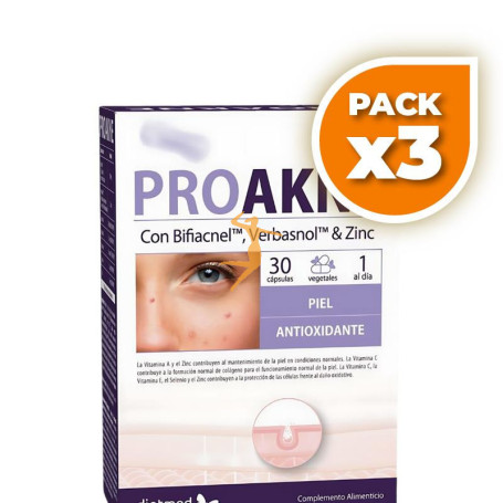 Pack 3x PROAKNE 30 CÁPSULAS DIETMED