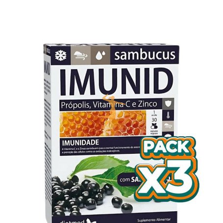 Pack 3x IMUNID SAMBUCUS 30 CÁPSULAS DIETMED
