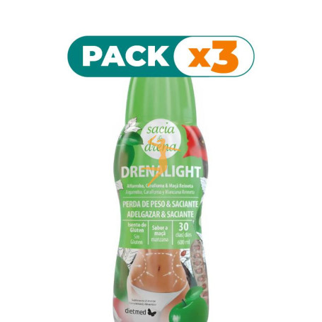 Pack 3x DRENALIGHT SACIA & DRENA 600ML DIETMED