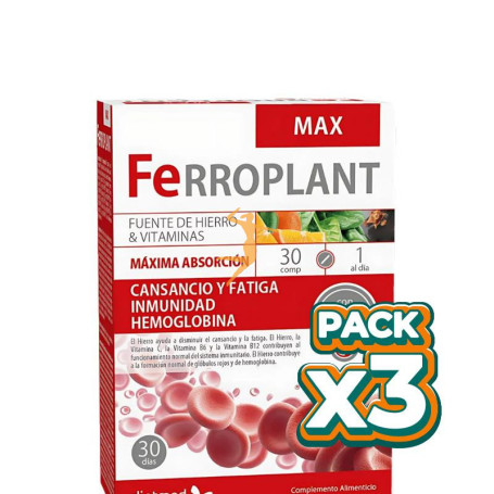 Pack 3x FERROPLANT MAX 30 COMPRIMIDOS DIETMED