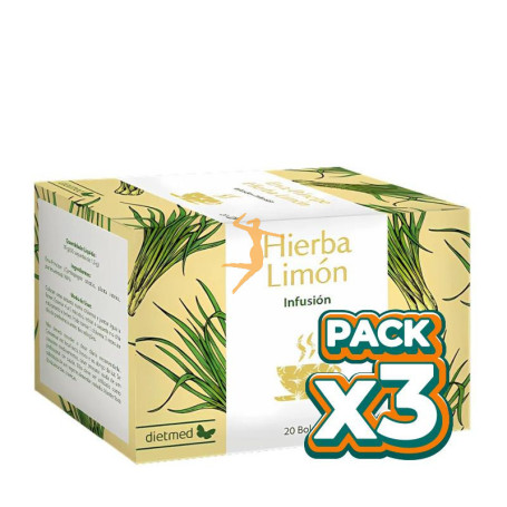Pack 3x INFUSIÓN HIERBA DE LIMÓN 20 BOLSITAS DIETMED