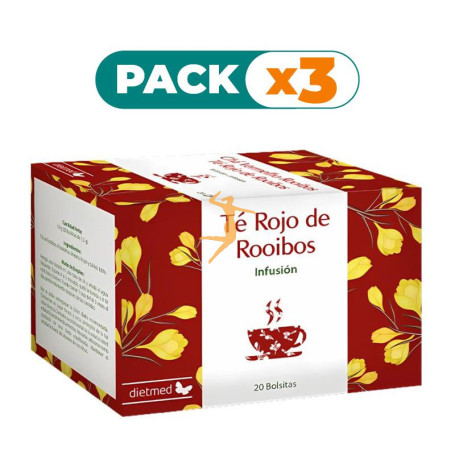 Pack 3x INFUSIÓN TÉ ROJO DE ROOIBOS 20 BOLSITAS DIETMED