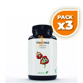 Pack 3x GUARANA 500 MG 60 CÁPS EBERS