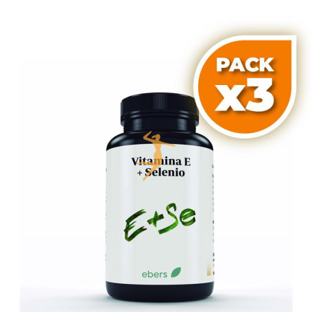Pack 3x VITAMINA E + SELENIO 600 MG 60 COMP EBERS