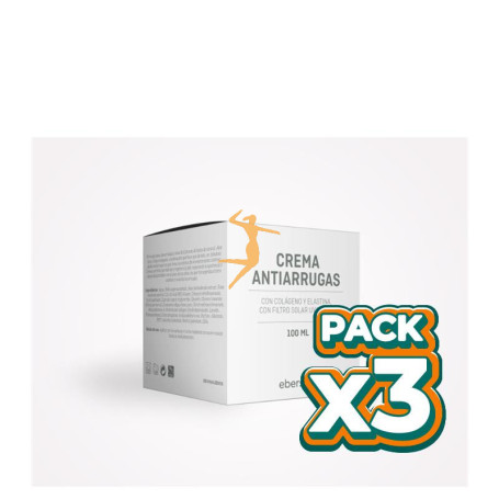 Pack 3x CREMA ANTIARRUGAS (ROSA M.+ ALOE + BABA) 100 ML EBERS