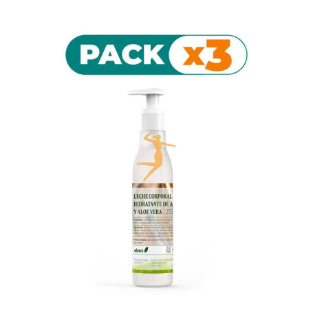 Pack 3x LECHE CORPORAL HIDRATANTE ARGAN Y ALOE 250 ML EBERS