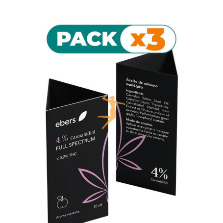 Pack 3x ACEITE DE CBD FULL SPECTRUM 4% 10ML EBERS