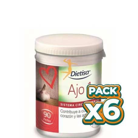 Pack 6x AJO 1 90 PERLAS DIETISA
