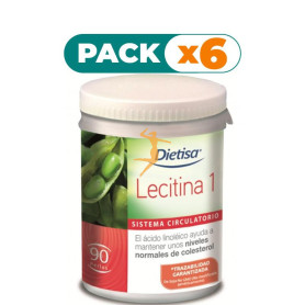Pack 6x LECITINA 1 90 PERLAS DIETISA