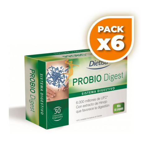 Pack 6x PROBIODIGEST 30 CÁPSULAS DIETISA