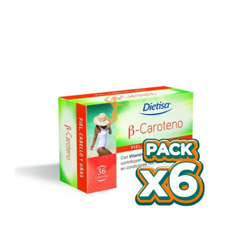 Pack 6x B-CAROTENO 36 CÁPSULAS DIETISA
