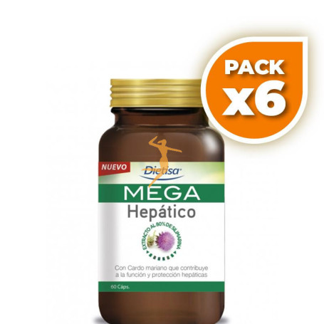 Pack 6x MEGA HEPÁTICO 60 CÁPSULAS DIETISA