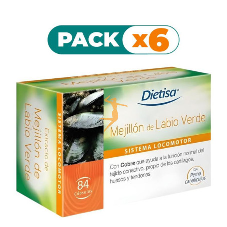 Pack 6x MEJILLÓN DE LABIO VERDE 84 CÁPSULAS DIETISA