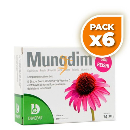 Pack 6x MUNODIM CON REISHI 30 CÁPSULAS DIMEFAR