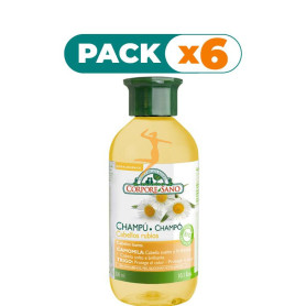 Pack 6x CHAMPÚ HENNA CABELLO RUBIO 300Ml. CORPORE SANO