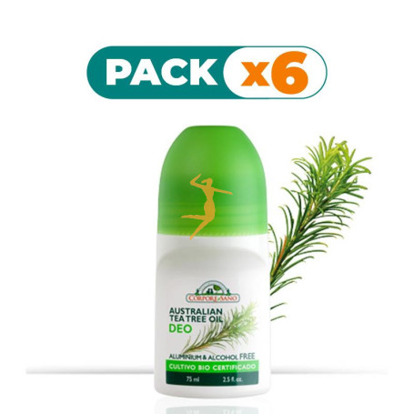 Pack 6x DESODORANTE TEA TREE OIL 75Ml. CORPORE SANO
