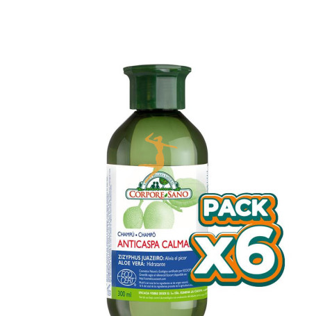 Pack 6x CHAMPÚ ANTICASPA CALMANTE ECO 300Ml. CORPORE SANO