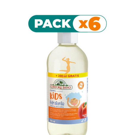 Pack 6x CHAMPU NIÑOS HIDRATANTE 500Ml CORPORE SANO