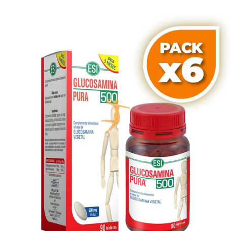 Pack 6x GLUCOSAMINA PURA 500 90 TABLETAS TREPAT DIET - ESI