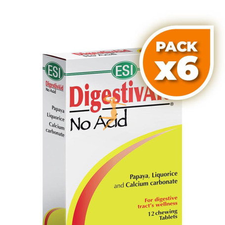 Pack 6x DIGESTIVAID NO ACID 12 TABLETAS TREPAT DIET - ESI