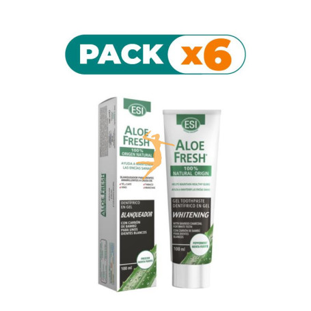 Pack 6x ALOEFRESH GEL BLANQUEADOR CON CARBON 100Ml ESI