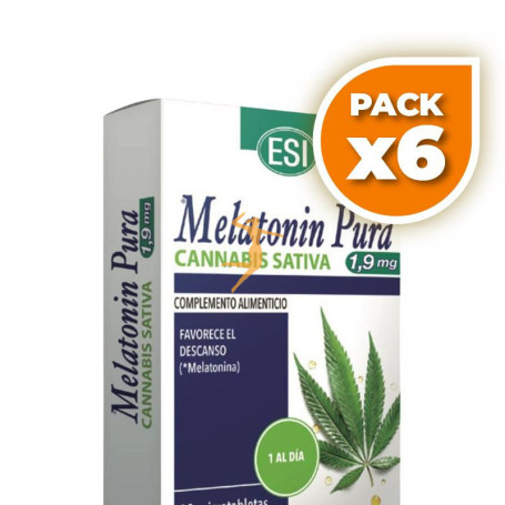 Pack 6x MELATONIN PURA 1,9MG CON CANNABIS 30 MICROTABLETAS ESI