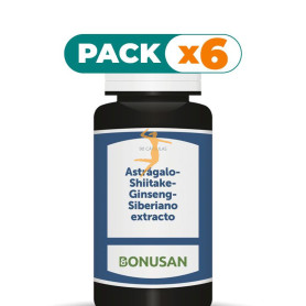 Pack 6x ASTRÁGALO, SHIITAKE, GINSENG SIBERIANO EXTRACTO 90 CÁPSULAS BONUSAN