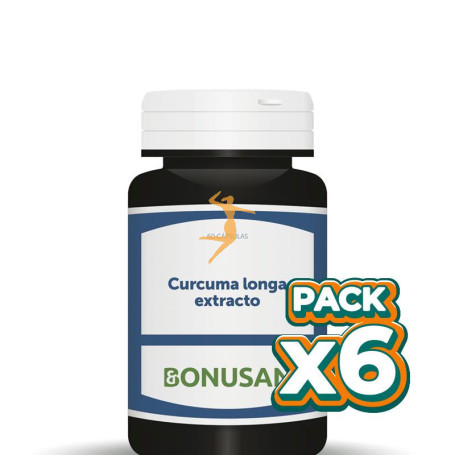 Pack 6x CURCUMA LONGA EXTRACTO 60 CÁPSULAS VEGETALES BONUSAN